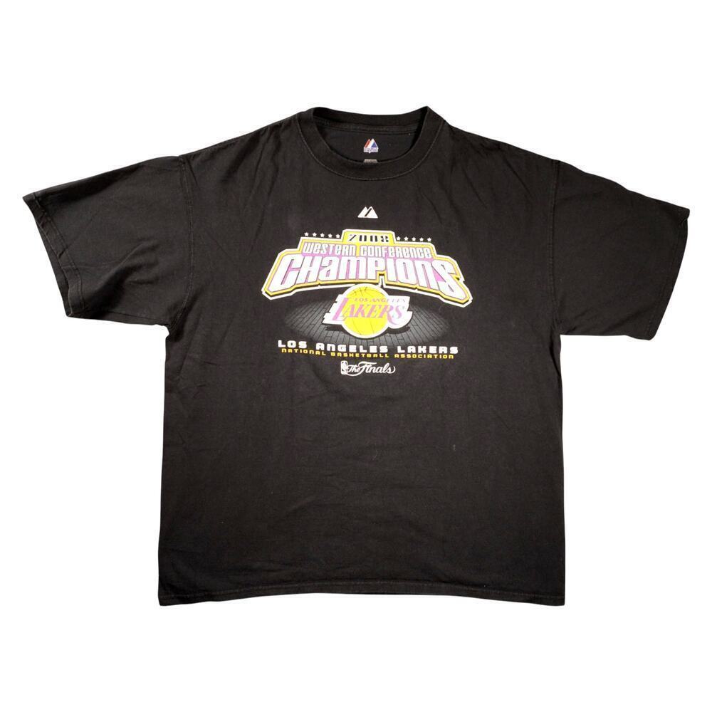 Vintage 2008 Los Angeles Lakers Western Conference Champions T-Shirt XL Majestic